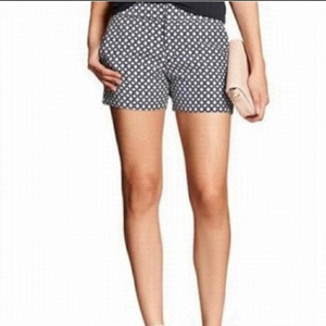 Nwt Banana Republic Hampton Fit Shorts Navy White Geometric Women’s Size 10